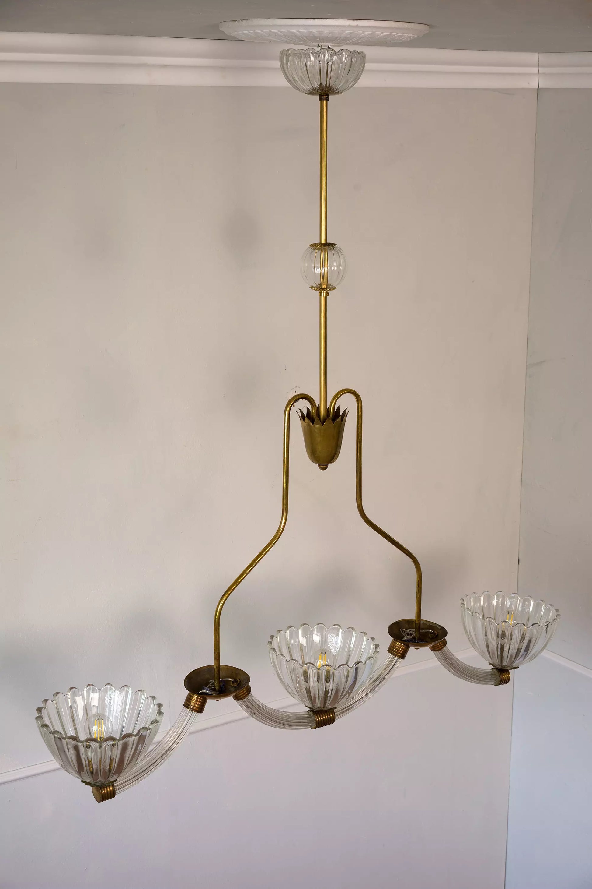 Lampadario Vintage in Vetro di Murano: Eleganza degli Anni '40.| Lo Stile Italiano