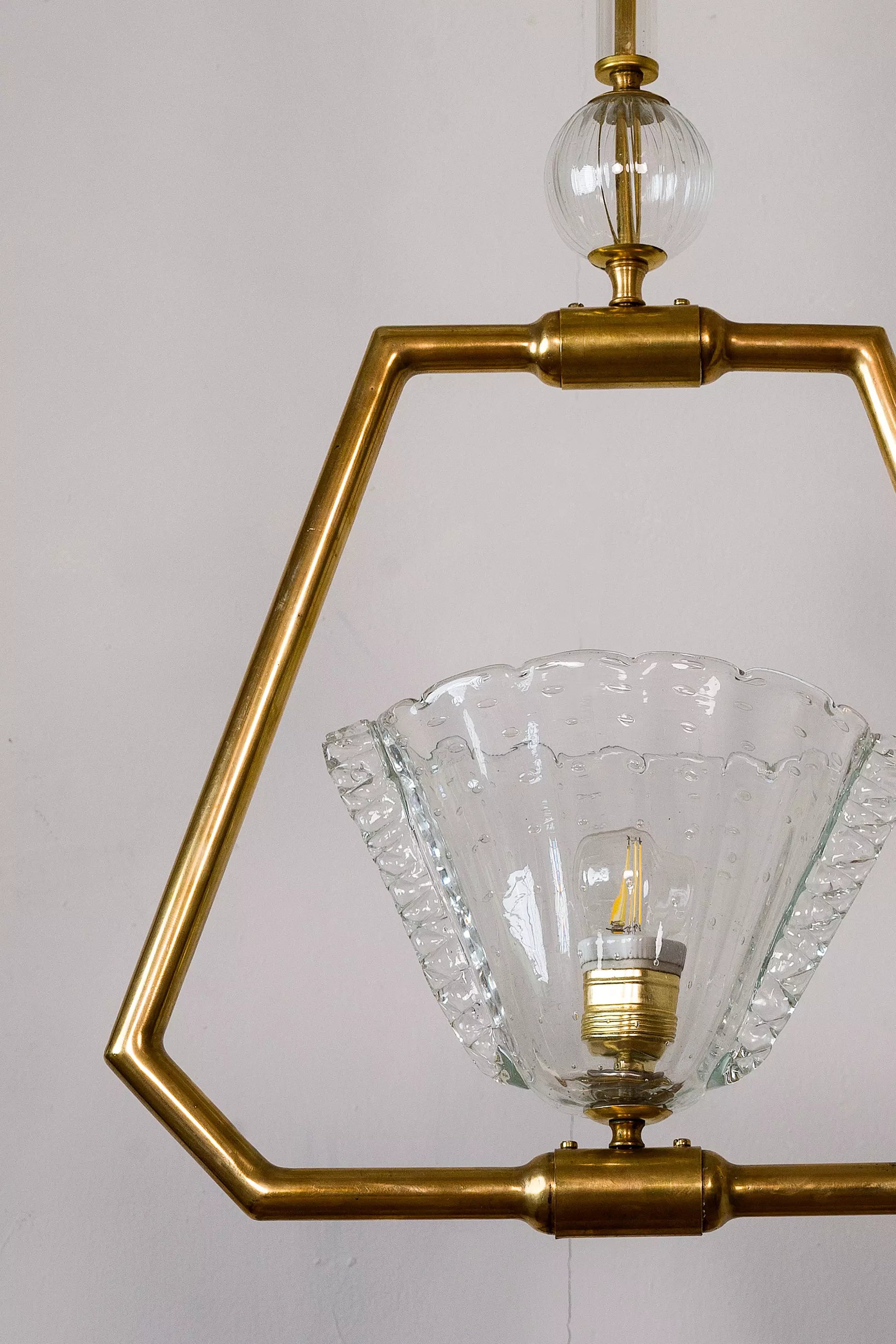 Lampadario autentico degli anni '30 in vetro di Murano.| lo Stile Italiano