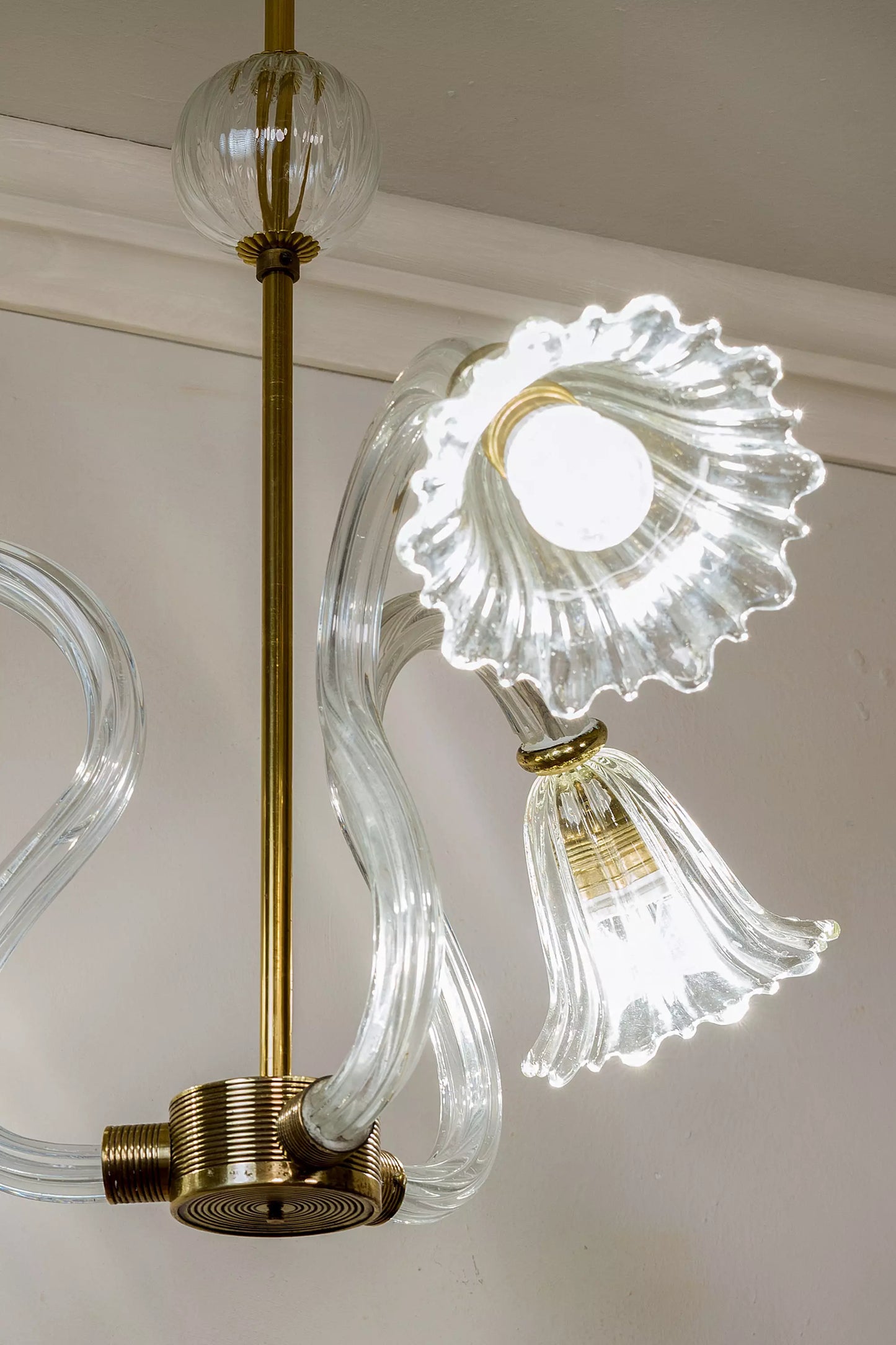 Lampadario di Murano Art deco, Ercole Barovier & Toso, 3 Luci, Anni '30