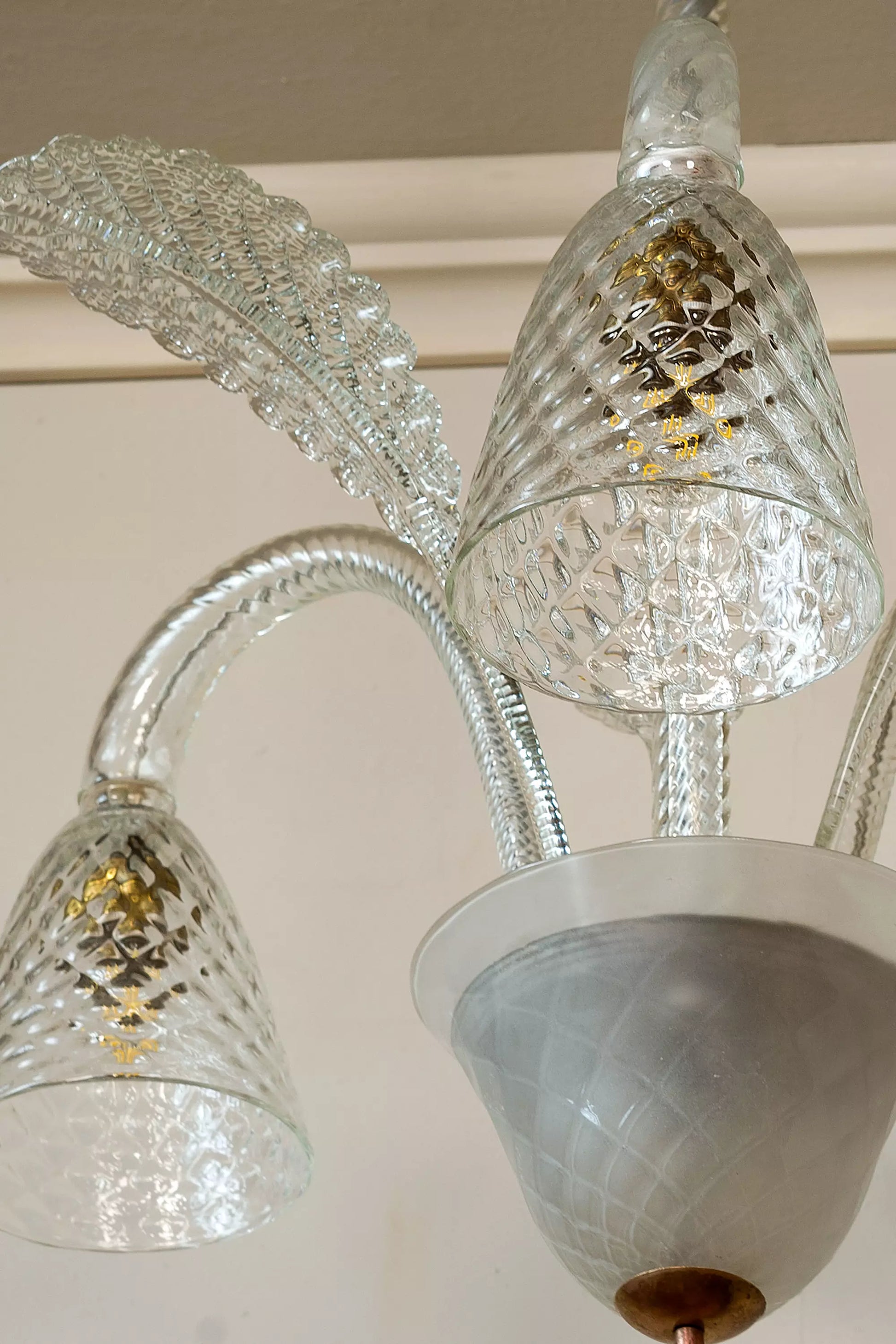 Murano Lampadario di lusso Vintage con vetro soffiato Venini. | Lo Stile Italiano