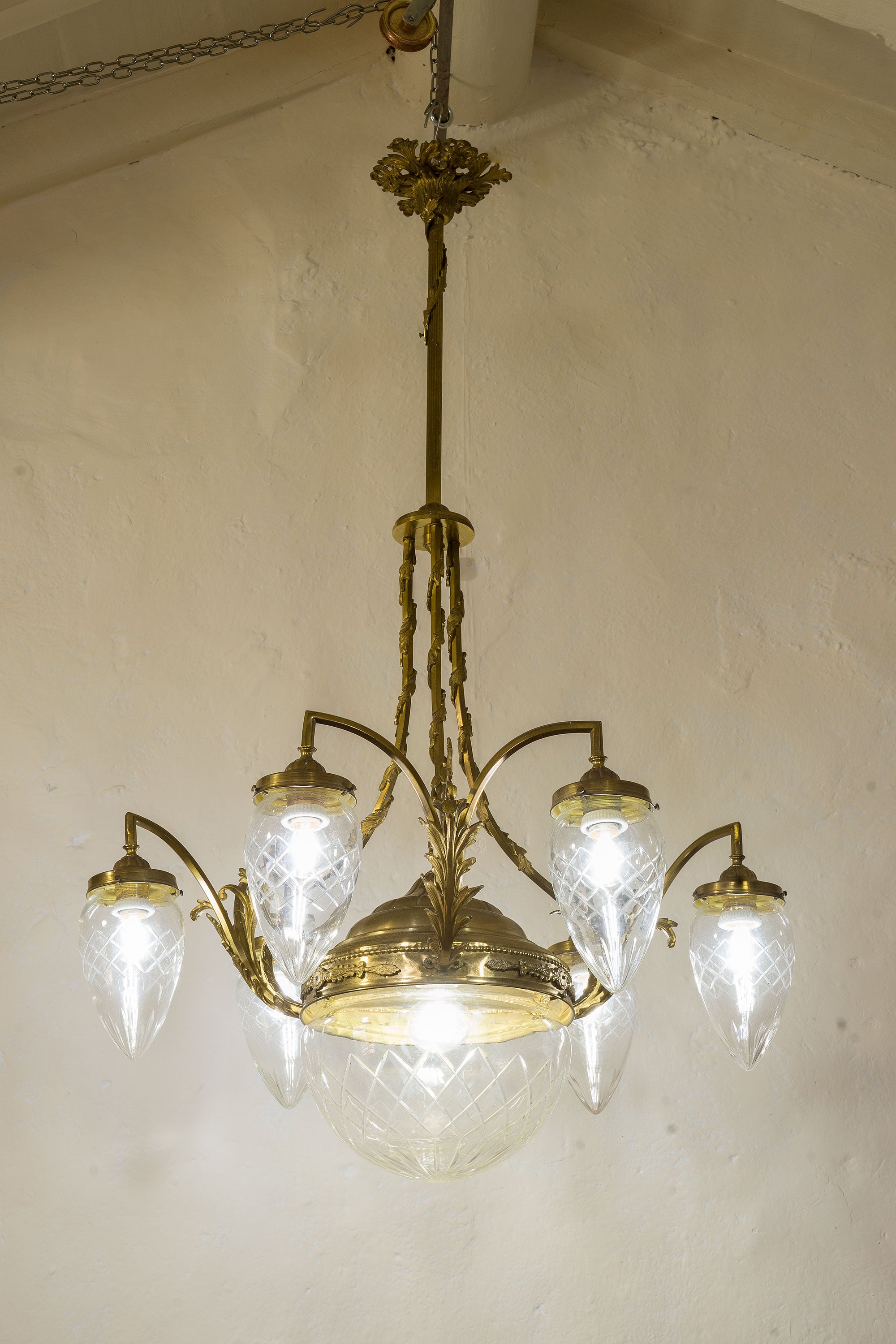 Antique art deco deals chandelier